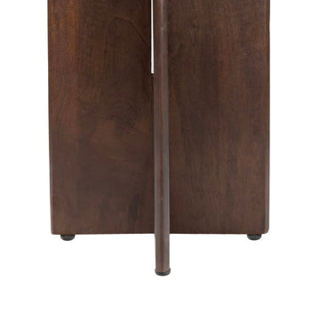 Naomi 18" Rustic Minimalist Marble/Wood X-Base Accent Table